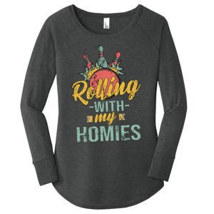 Rollin With My Homies Retro Bowling Women's Perfect Tri Tunic Long Sleeve Shirt