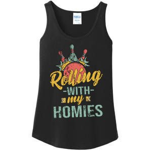 Rollin With My Homies Retro Bowling Ladies Essential Tank