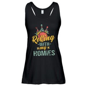 Rollin With My Homies Retro Bowling Ladies Essential Flowy Tank