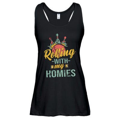 Rollin With My Homies Retro Bowling Ladies Essential Flowy Tank