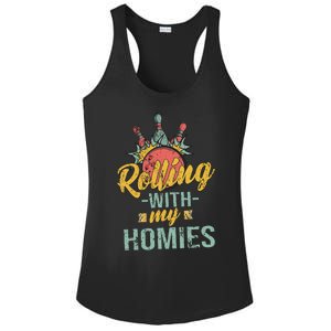 Rollin With My Homies Retro Bowling Ladies PosiCharge Competitor Racerback Tank