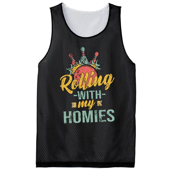 Rollin With My Homies Retro Bowling Mesh Reversible Basketball Jersey Tank