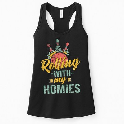 Rollin With My Homies Retro Bowling Womens Tank Top