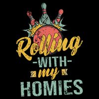 Rollin With My Homies Retro Bowling Baby Bodysuit