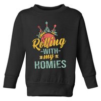 Rollin With My Homies Retro Bowling Toddler Sweatshirt