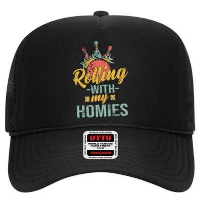 Rollin With My Homies Retro Bowling Trucker Hat