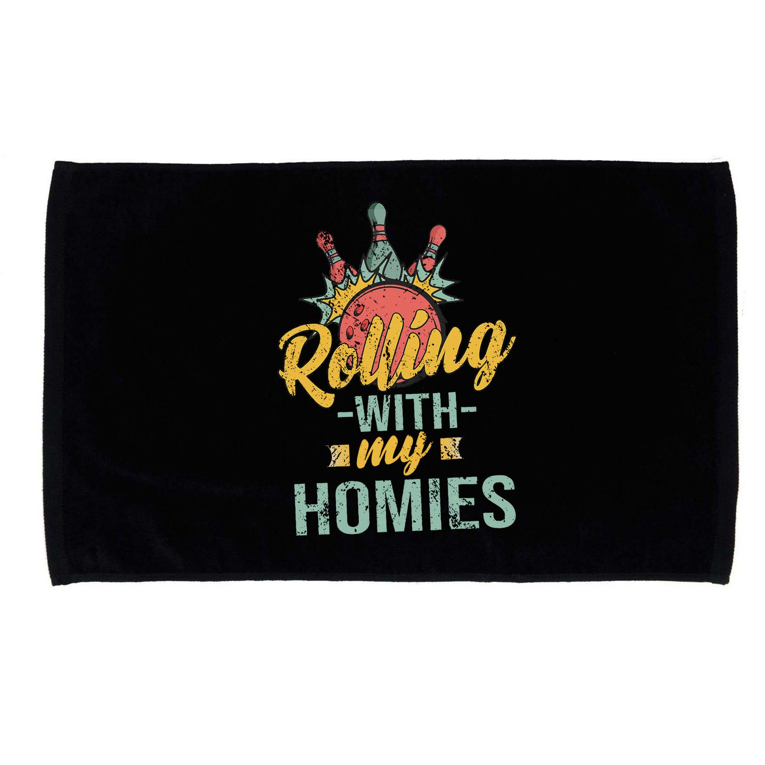 Rollin With My Homies Retro Bowling Microfiber Hand Towel