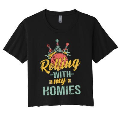 Rollin With My Homies Retro Bowling Crop Top