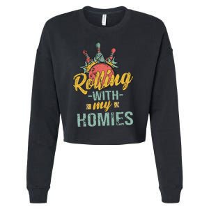 Rollin With My Homies Retro Bowling Cropped Pullover Crew