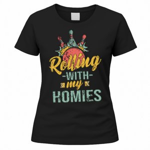 Rollin With My Homies Retro Bowling Women's T-Shirt