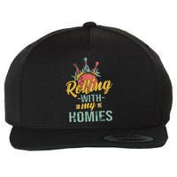 Rollin With My Homies Retro Bowling Wool Snapback Cap