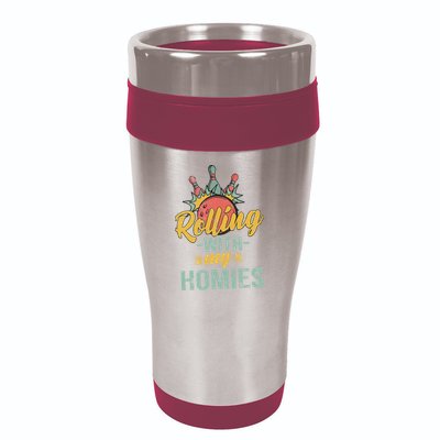 Rollin With My Homies Retro Bowling 16oz Travel Tumbler