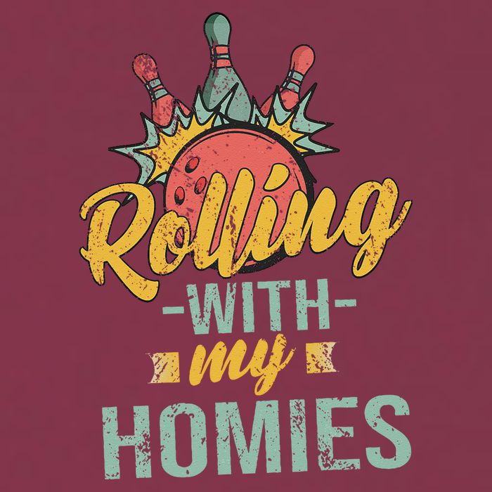 Rollin With My Homies Retro Bowling 16oz Travel Tumbler