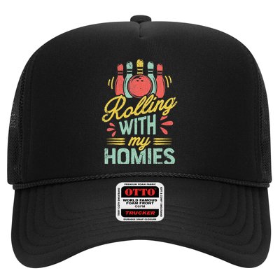 Rolling With My Homies Bowling Bowlers Funny Gift Trucker Hat