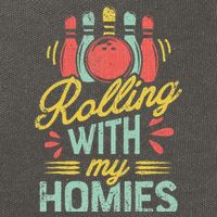 Rolling With My Homies Bowling Bowlers Funny Gift Cotton Canvas Backpack