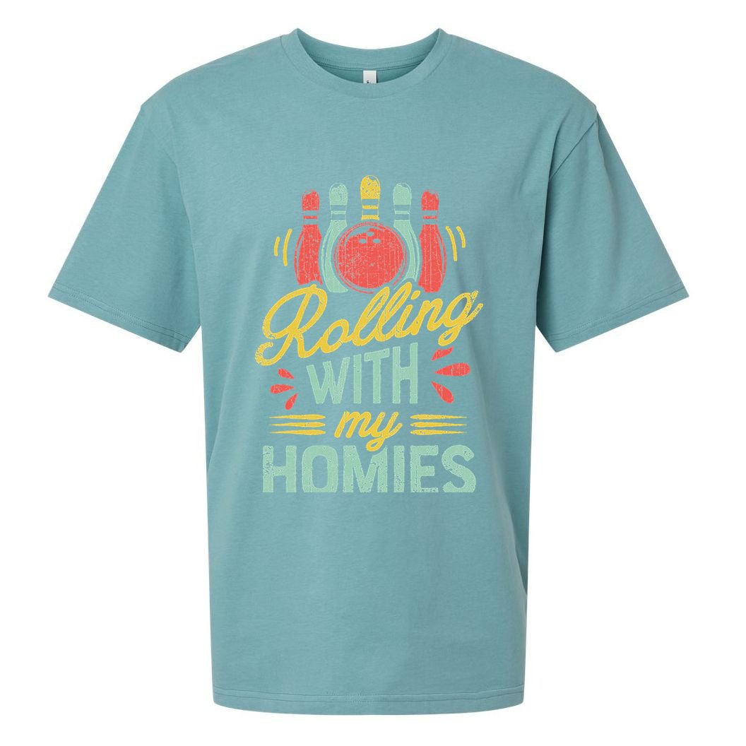 Rolling With My Homies Bowling Bowlers Funny Gift Sueded Cloud Jersey T-Shirt
