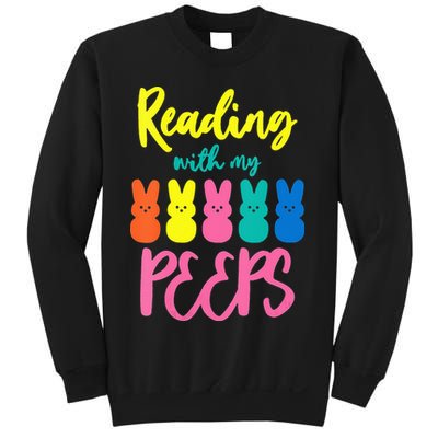 Reading With My Peeps Gift for Teacher or Reader Sweatshirt