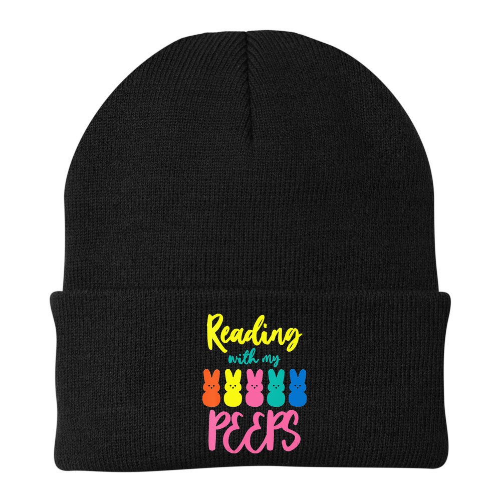 Reading With My Peeps Gift for Teacher or Reader Beanie