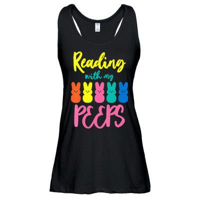 Reading With My Peeps Gift for Teacher or Reader Ladies Essential Flowy Tank