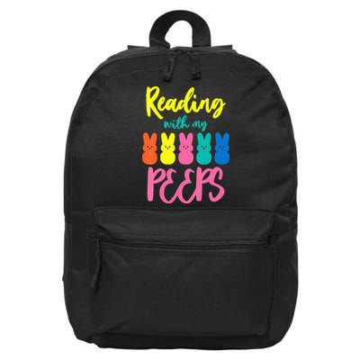 Reading With My Peeps Gift for Teacher or Reader 16 in Basic Backpack