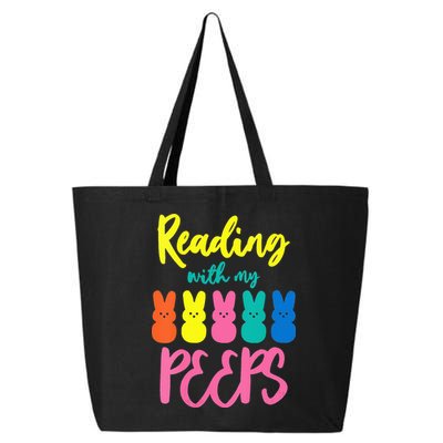 Reading With My Peeps Gift for Teacher or Reader 25L Jumbo Tote