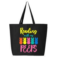 Reading With My Peeps Gift for Teacher or Reader 25L Jumbo Tote