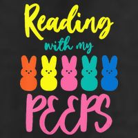Reading With My Peeps Gift for Teacher or Reader 25L Jumbo Tote