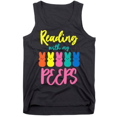 Reading With My Peeps Gift for Teacher or Reader Tank Top