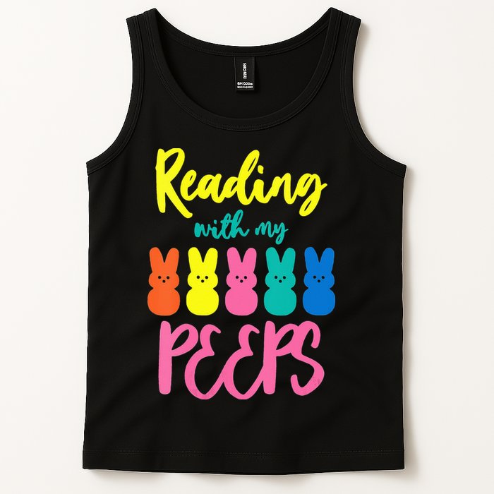 Reading With My Peeps Gift for Teacher or Reader Tank Top