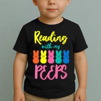 Reading With My Peeps Gift for Teacher or Reader Toddler T-Shirt