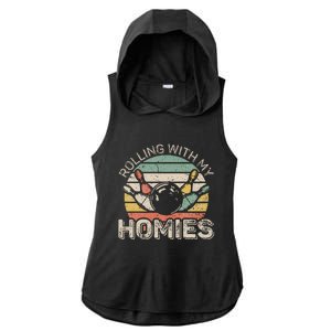 Rolling With My Homies Retro Bowling Bowler Team Funny Ladies PosiCharge Tri-Blend Wicking Draft Hoodie Tank