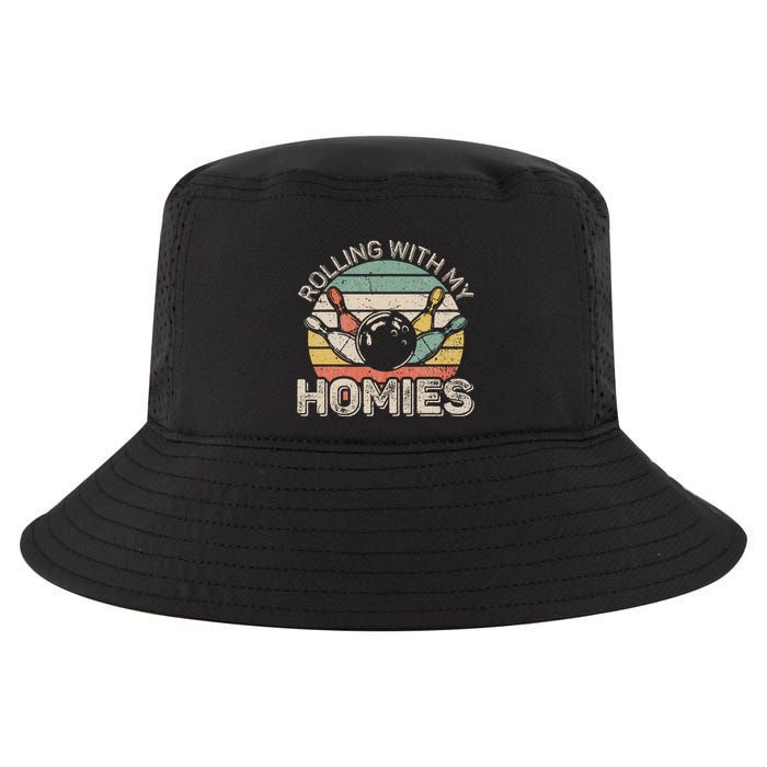 Rolling With My Homies Retro Bowling Bowler Team Funny Cool Comfort Performance Bucket Hat