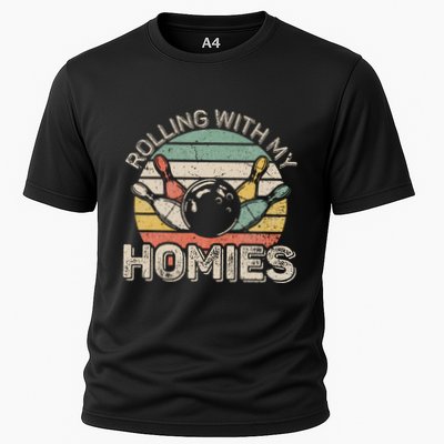 Rolling With My Homies Retro Bowling Bowler Team Funny Performance Shirt