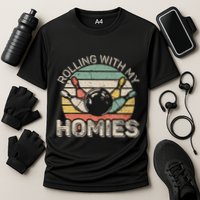 Rolling With My Homies Retro Bowling Bowler Team Funny Performance Shirt