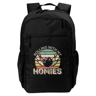Rolling With My Homies Retro Bowling Bowler Team Funny Backpack