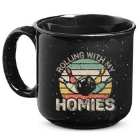 Rolling With My Homies Retro Bowling Bowler Team Funny 15oz Campfire Ceramic Mug