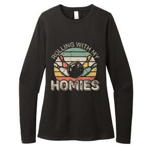 Rolling With My Homies Retro Bowling Bowler Team Funny Womens CVC Long Sleeve Shirt