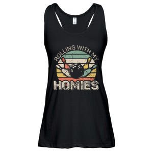 Rolling With My Homies Retro Bowling Bowler Team Funny Ladies Essential Flowy Tank