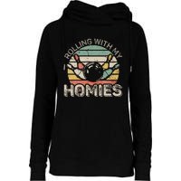 Rolling With My Homies Retro Bowling Bowler Team Funny Womens Funnel Neck Pullover Hood