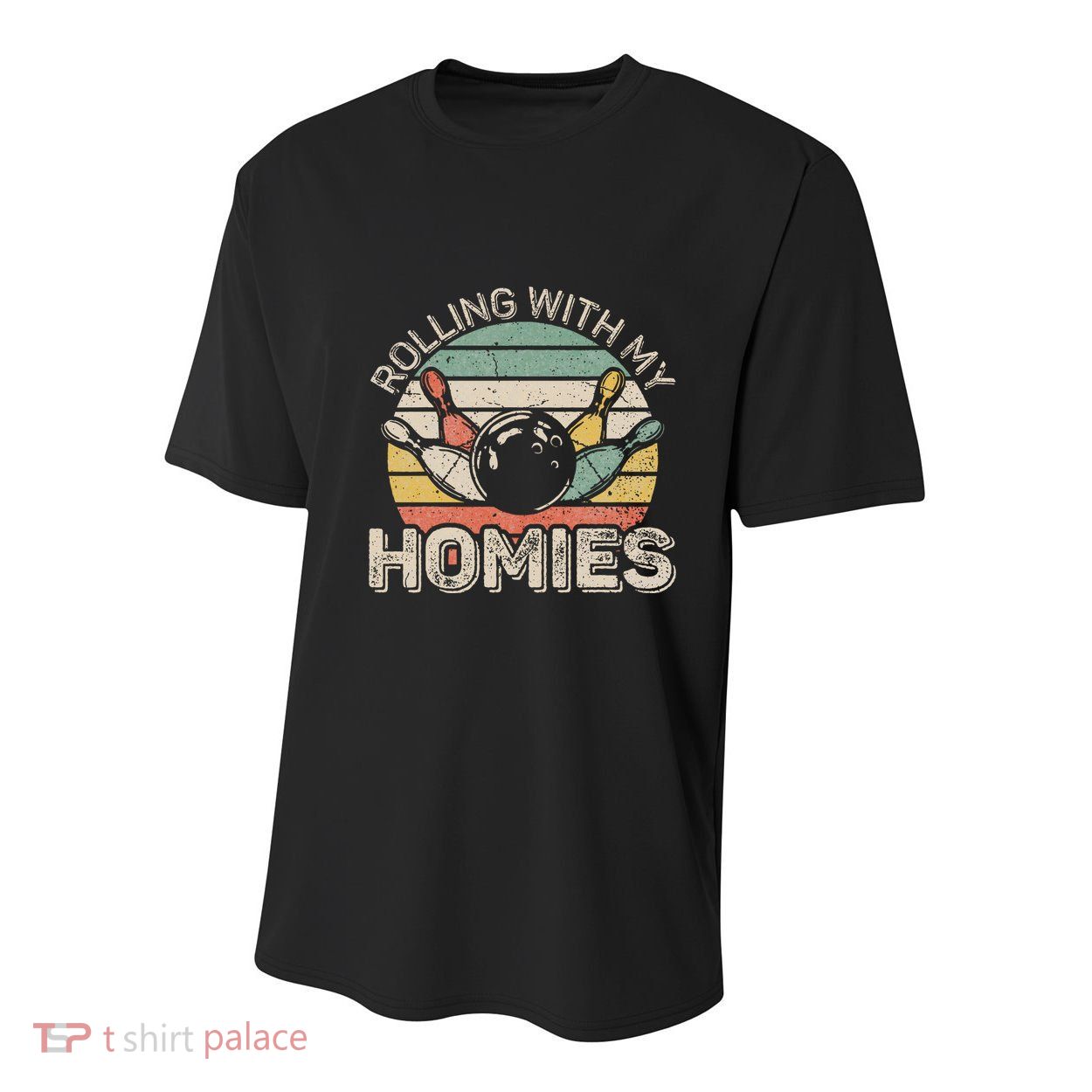 Rolling With My Homies Retro Bowling Bowler Team Funny Youth Performance Sprint T-Shirt