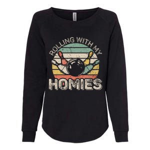 Rolling With My Homies Retro Bowling Bowler Team Funny Womens California Wash Sweatshirt