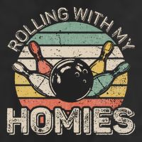 Rolling With My Homies Retro Bowling Bowler Team Funny 25L Jumbo Tote