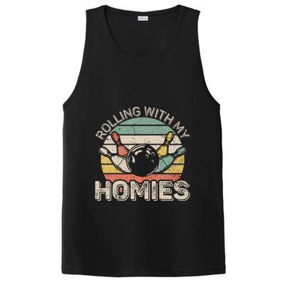 Rolling With My Homies Retro Bowling Bowler Team Funny PosiCharge Competitor Tank