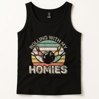 Rolling With My Homies Retro Bowling Bowler Team Funny Tank Top