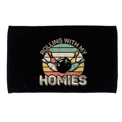 Rolling With My Homies Retro Bowling Bowler Team Funny Microfiber Hand Towel