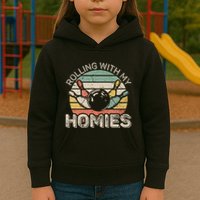 Rolling With My Homies Retro Bowling Bowler Team Funny Kids Hoodie