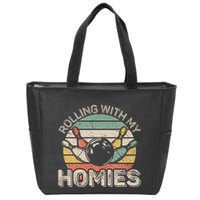 Rolling With My Homies Retro Bowling Bowler Team Funny Zip Tote Bag