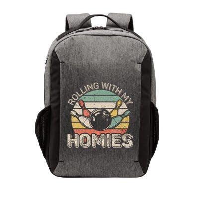 Rolling With My Homies Retro Bowling Bowler Team Funny Vector Backpack