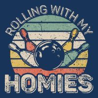 Rolling With My Homies Retro Bowling Bowler Team Funny Infant Baby Jersey Bodysuit
