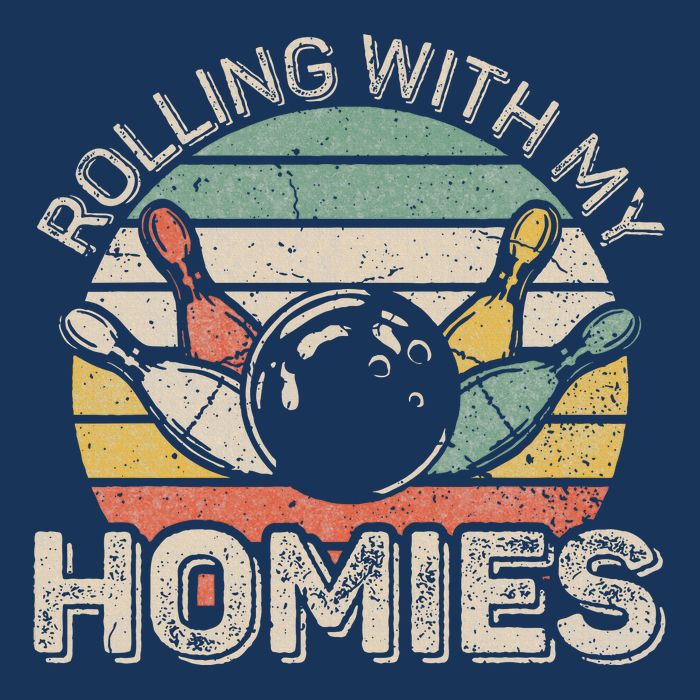 Rolling With My Homies Retro Bowling Bowler Team Funny Infant Baby Jersey Bodysuit